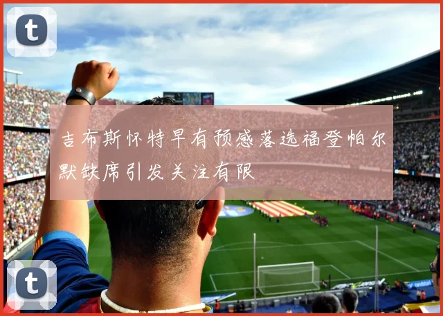吉布斯怀特早有预感落选福登帕尔默缺席引发关注有限